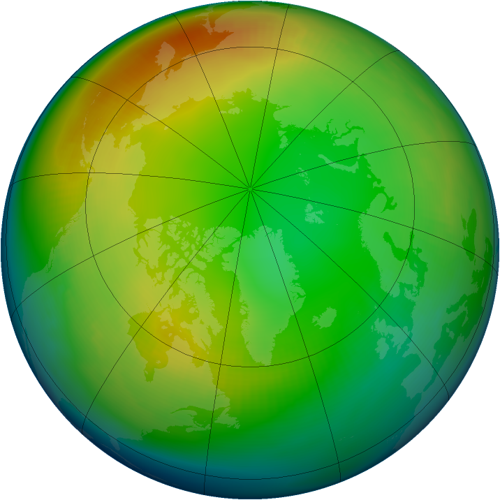 Arctic ozone map for January 1983